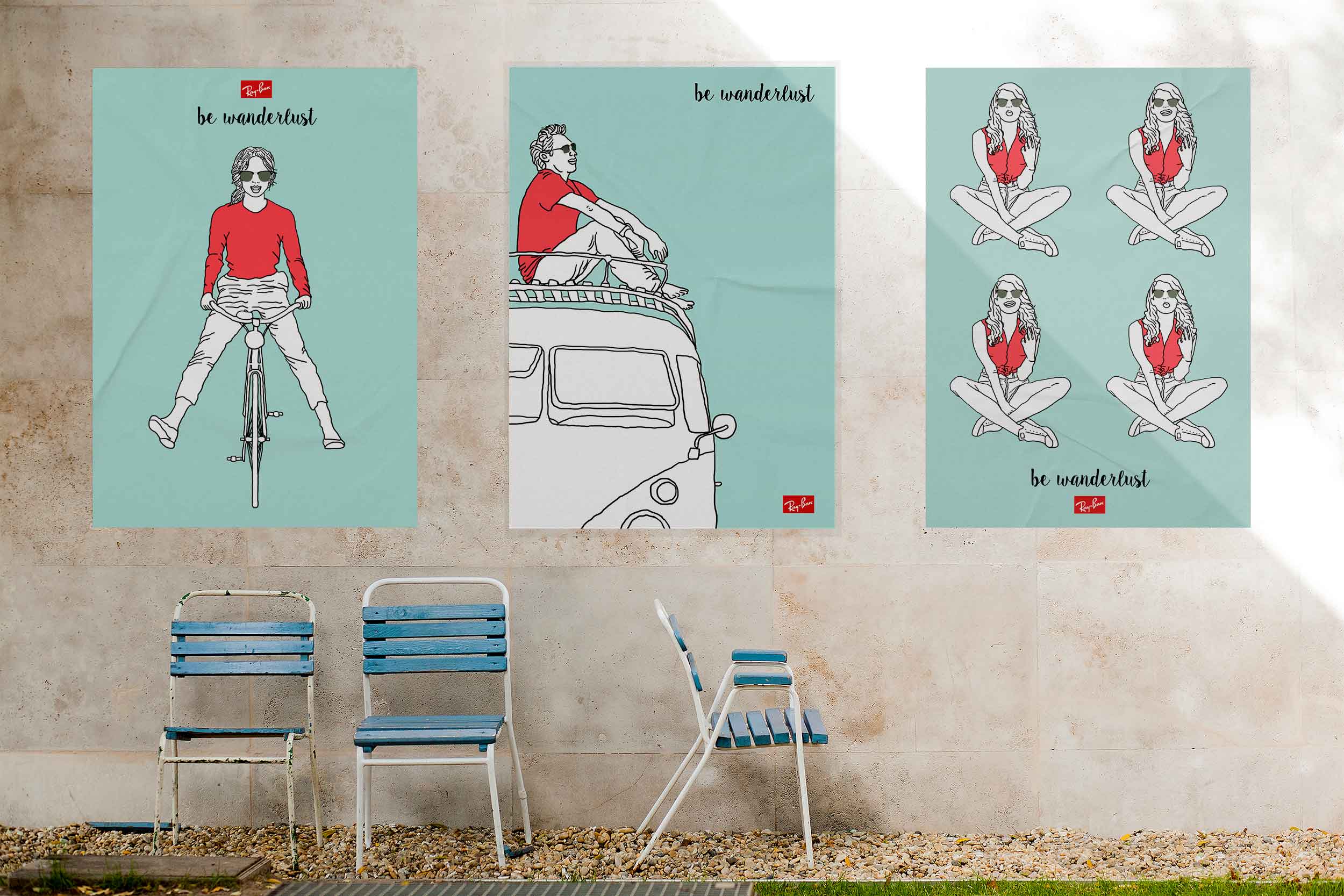 Carteles publicitarios Ray-Ban Clubmaster por Eva Gálvez