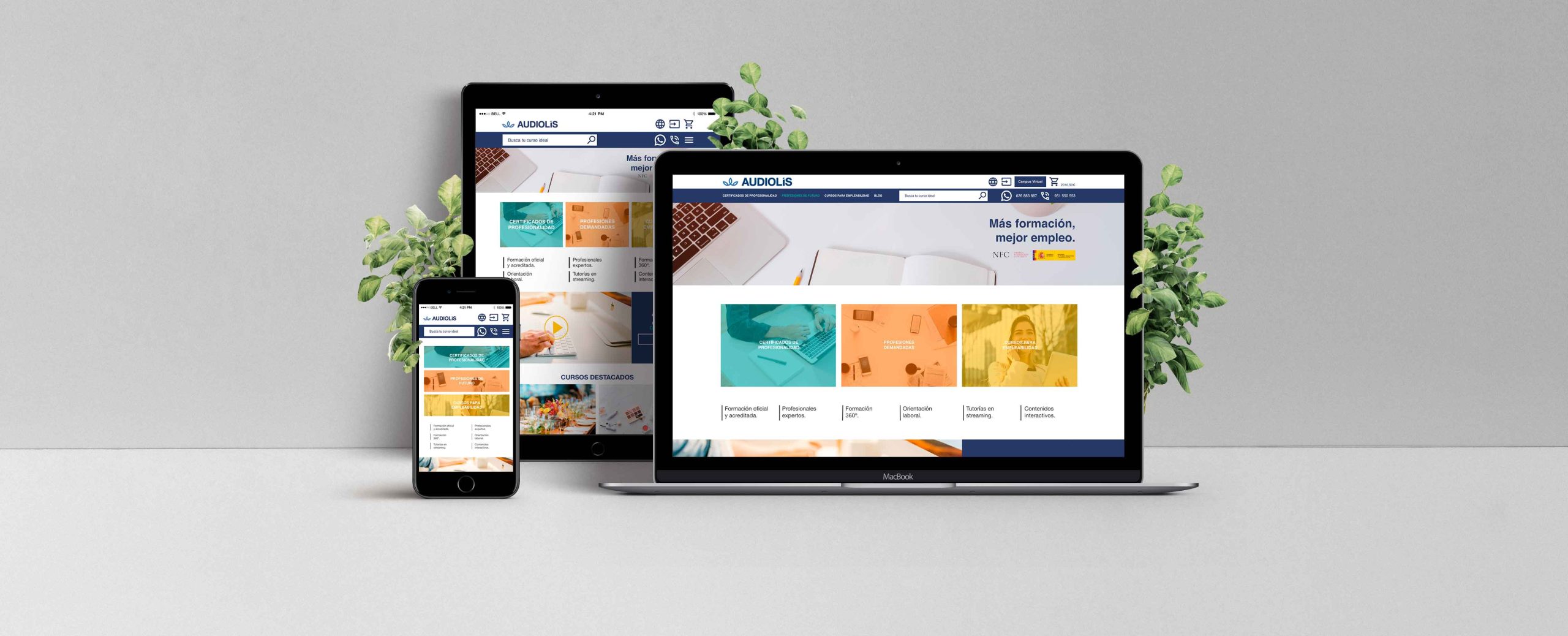 Mockup Rediseño Web Audiolís formación por Eva Gálvez